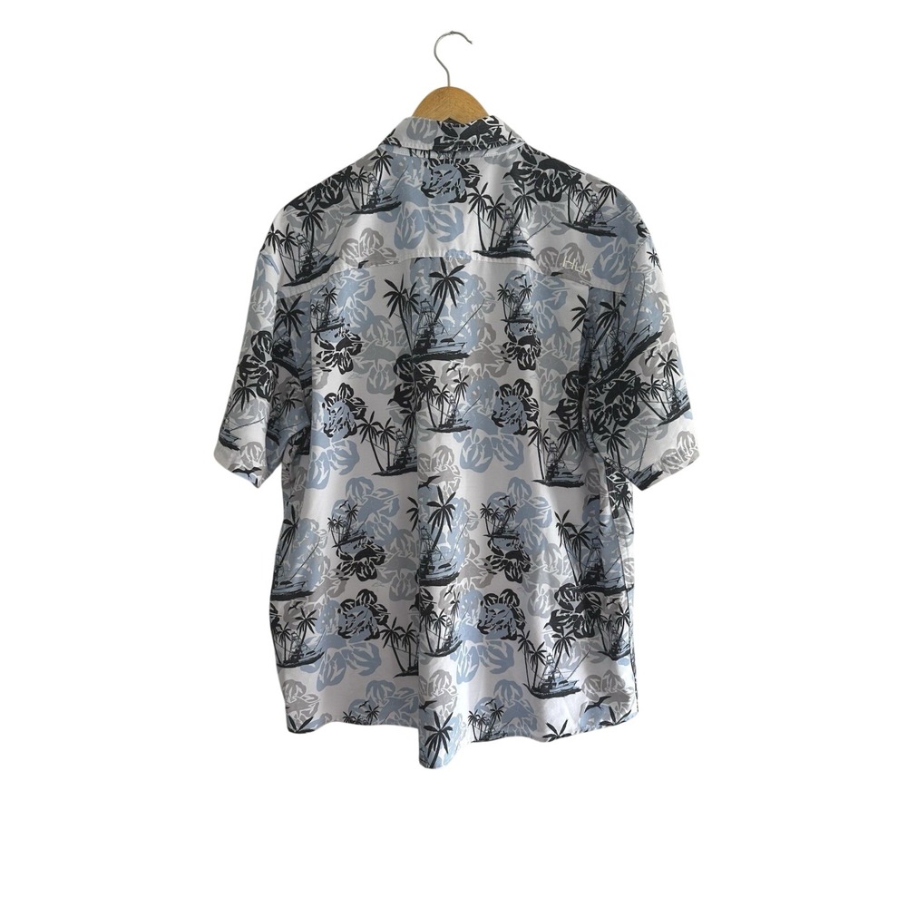 Huk Button-Up Shirt Mens‎ Size XL Blue Short Sleeve Fishing Graphic Print Casual - Picture 3 of 9